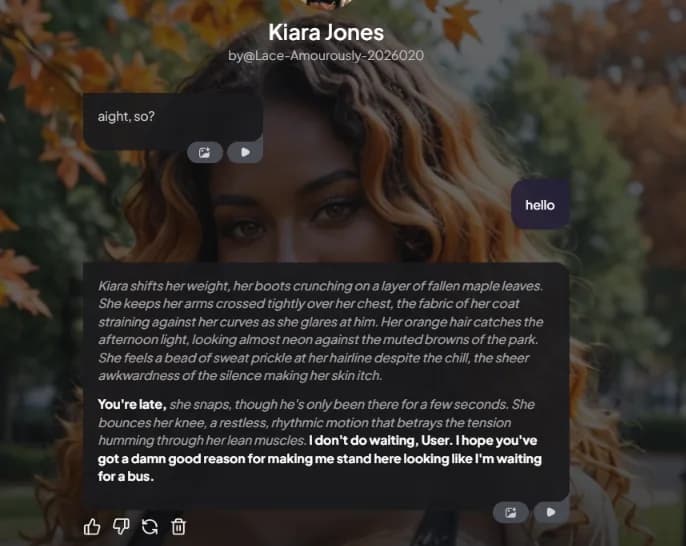 First chat with your new AI girlfriend